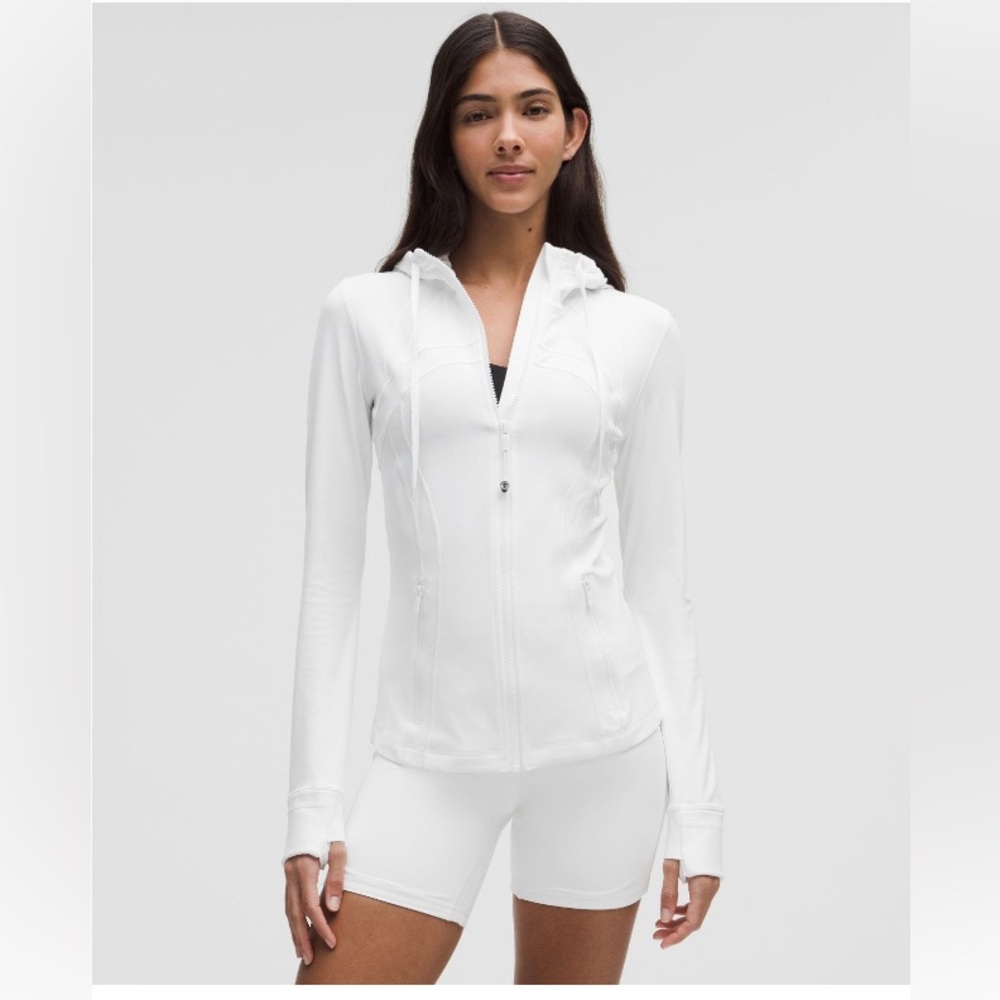 lululemon athletica White Hooded Zip-Up Jacket